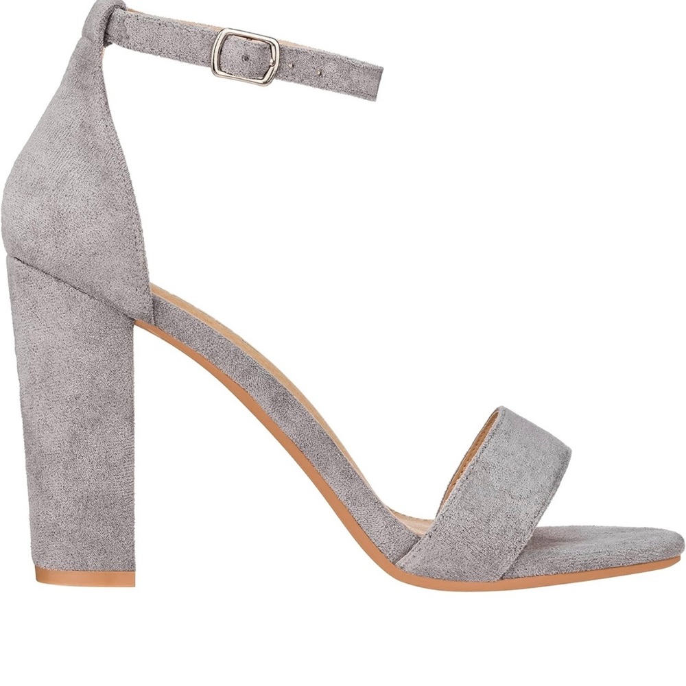 Grey Suede Heels Gray Size 8.5